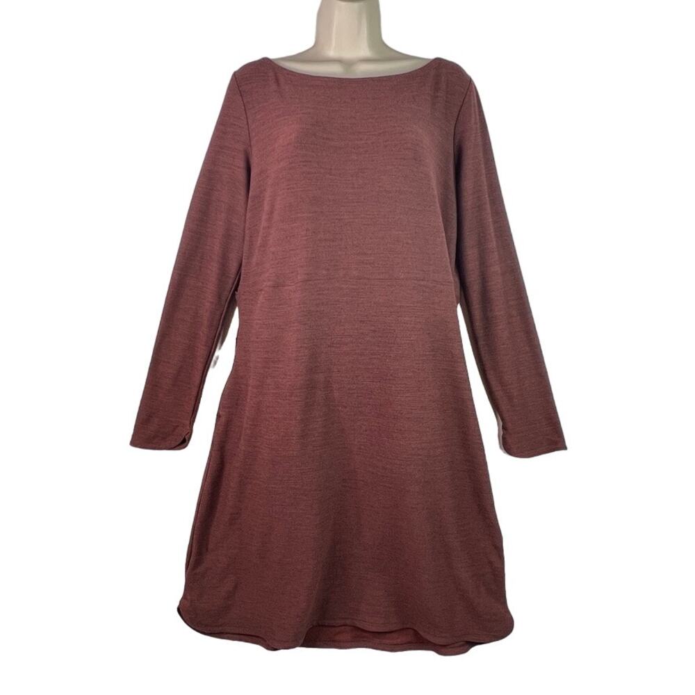 Toad & Co Intermosso Dress Long Sleeve Cutout Knee Length Cinnamon Womens Large